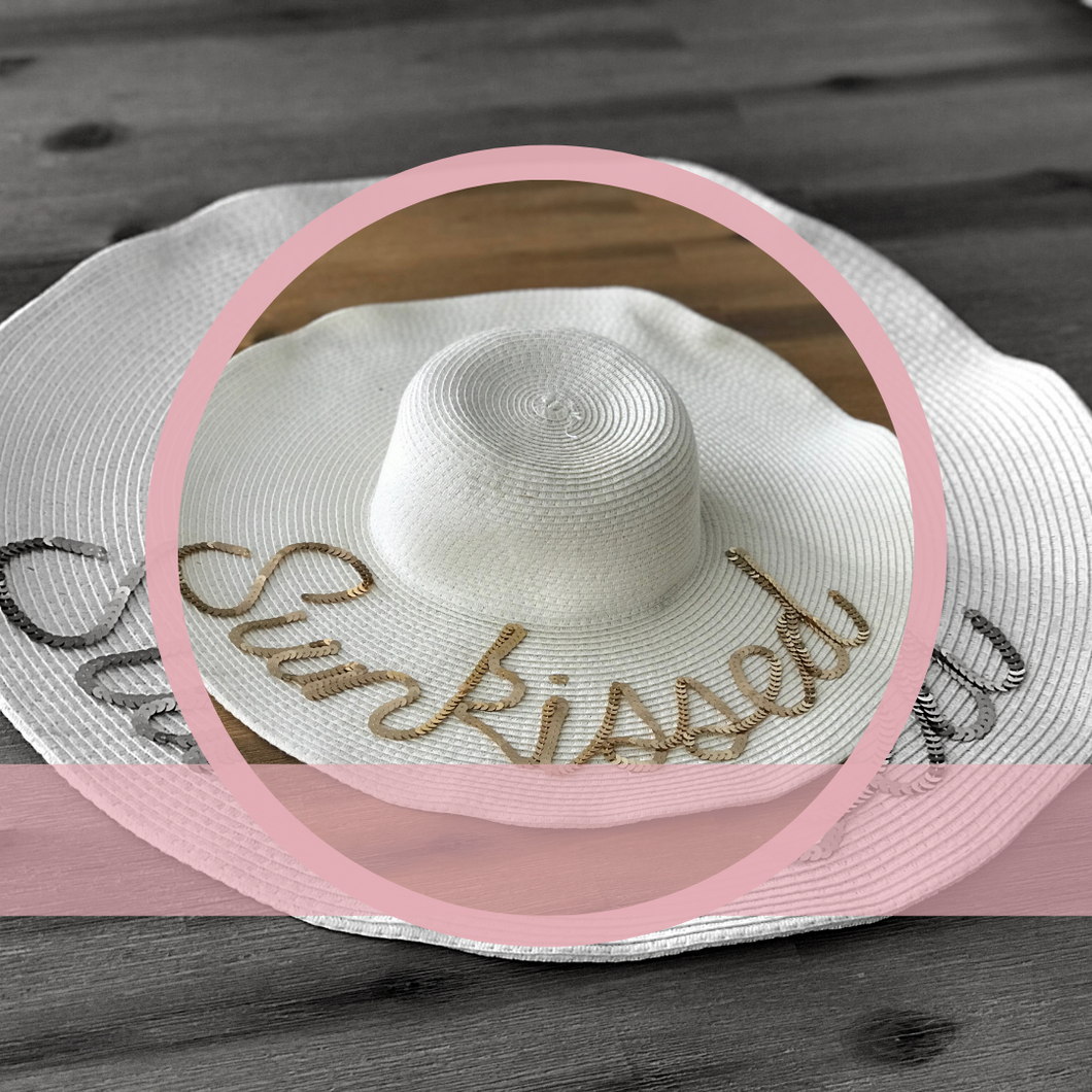 Sun hat with writing hotsell
